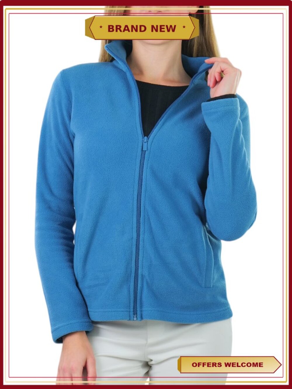 High Collar Polar Fleece Long Sleeve Jacket